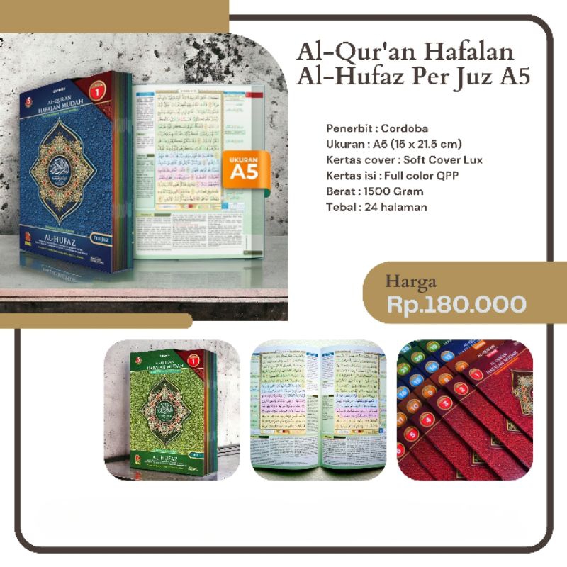 Al Quran Hafalan Al-Hufaz Cordoba Mujaza Per Juz A4 & A5