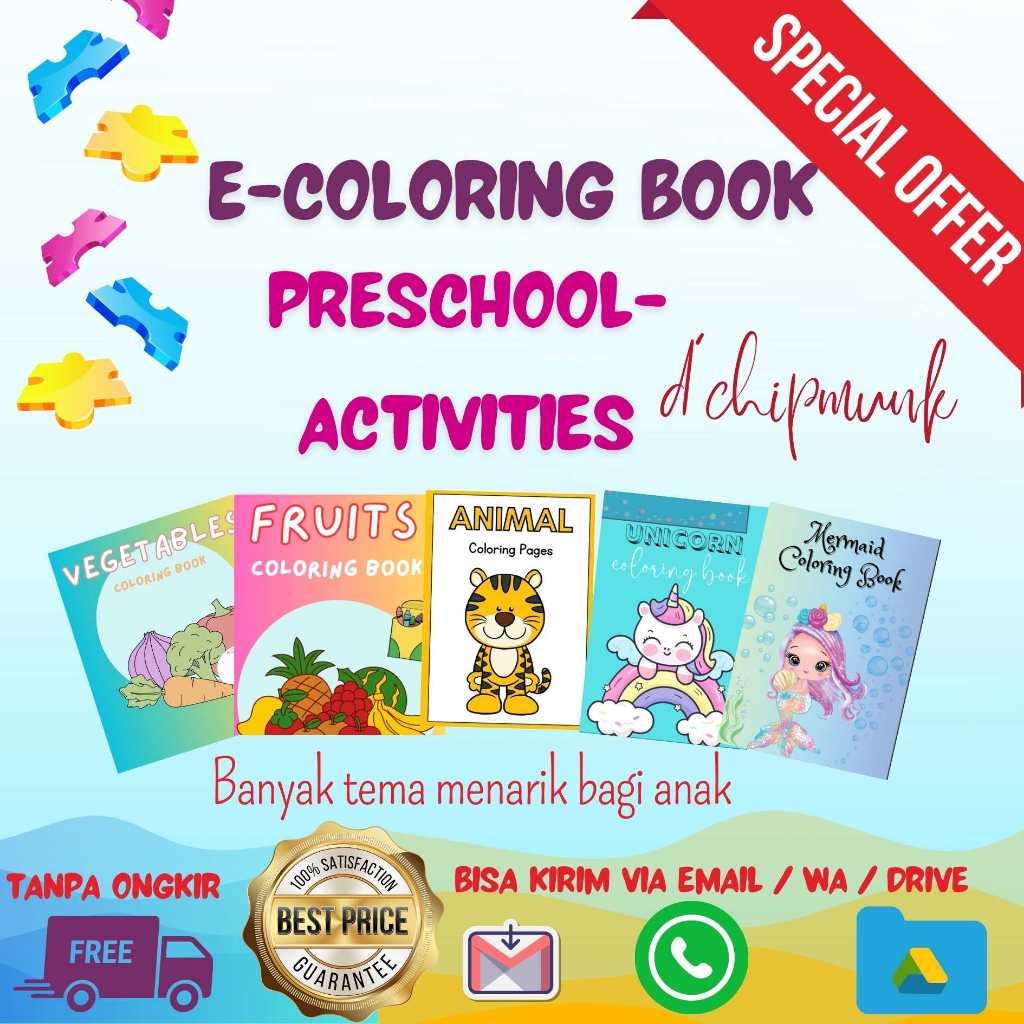 

CB_ Book coloring pre-school Playgroup/KB/TK sampai 6 tahun dengan pilihan tema variatif dan menarik untuk anak