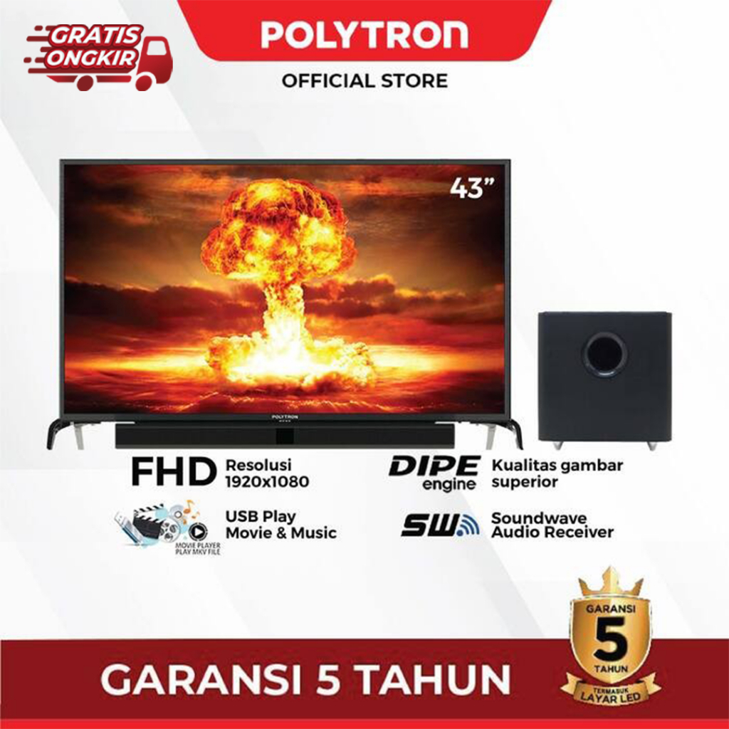 LED POLYTRON PLD 43BV1558 / POLYTRON FULL HD CINEMAX SOUNDBAR PLD 43BV1558 [43 INCH]