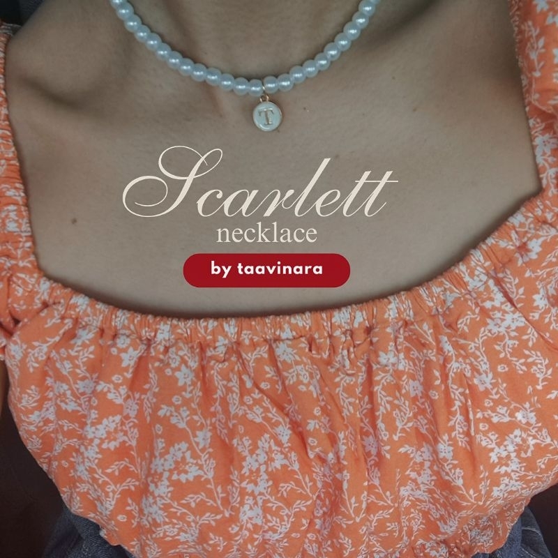 Scarlett necklace | kalung choker | kalung mutiara | kalung inisial | kalung love