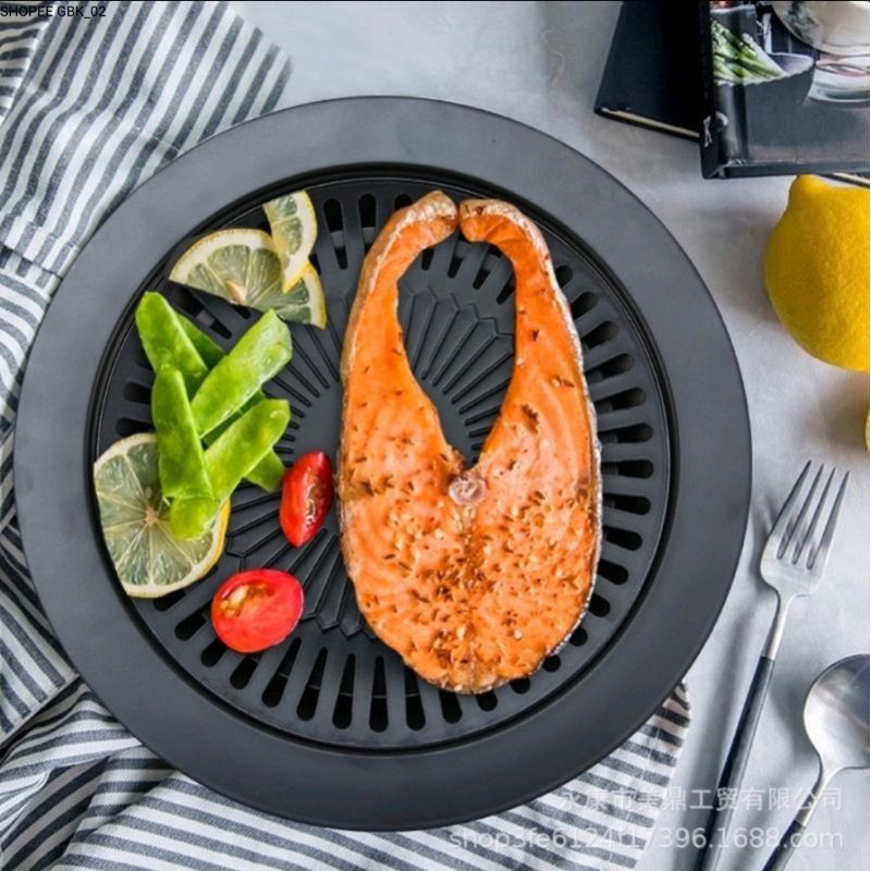 GRILL PLATE PANGGANGAN BULAT ROUND GRILL BBQ IKAN SOSIS