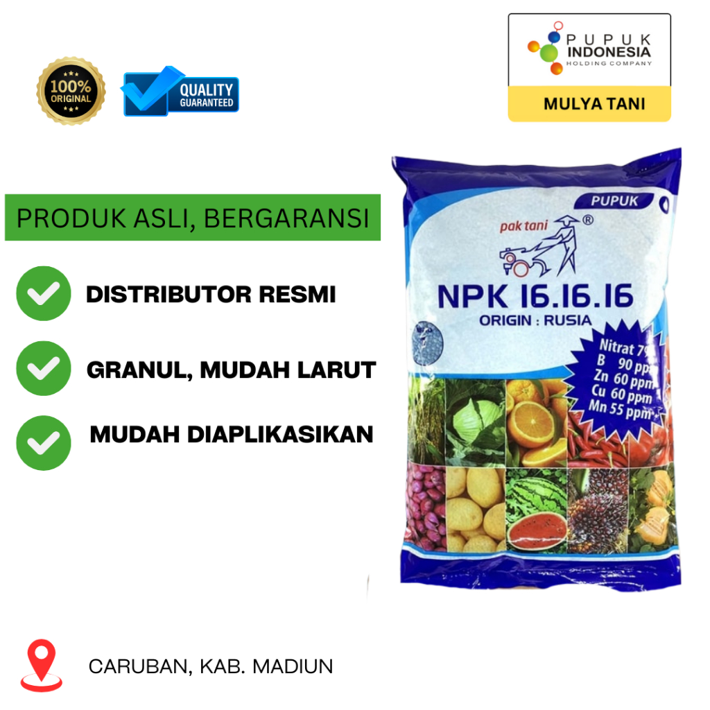 Pupuk NPK 161616 Pak Tani | 20kg | Kemasan Pabrik Original