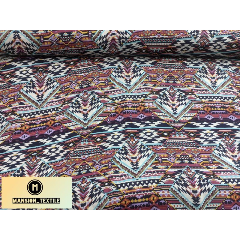 Bahan Kain Katun Rayon Garment Motip Abstrak