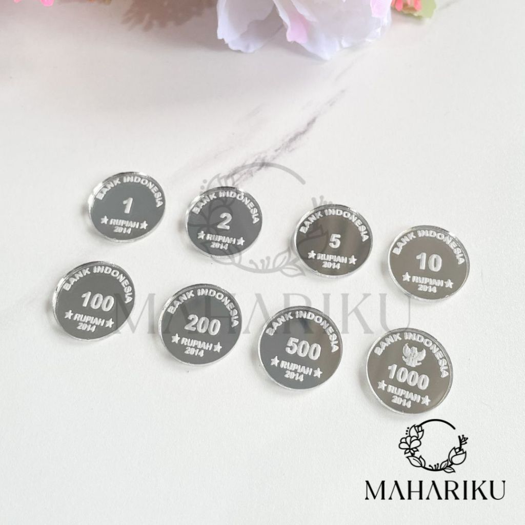 Replika Uang Koin Mainan untuk Dekorasi Mahar Seserahan Nikahan Pernikahan 25 rupiah custom 1rupiah 