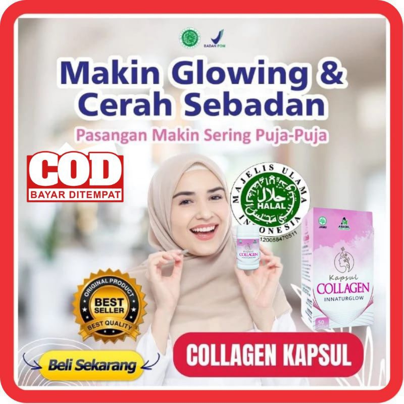 KAPSUL COLLAGEN INNATURGLOW - COLLAGEN KAPSUL ABABIL ISI 50 KAPSUL COLLAGEN PEMUTIH & KAPSUL PEMUTIH