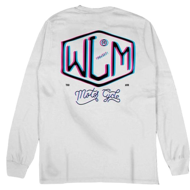 WLM PROJECT KAOS PRIA PRINT LONG SLEEVE BLURRY OFF WHITE COTTON COMBED 24S TSHIRT BAJU AUTOMOTIVE