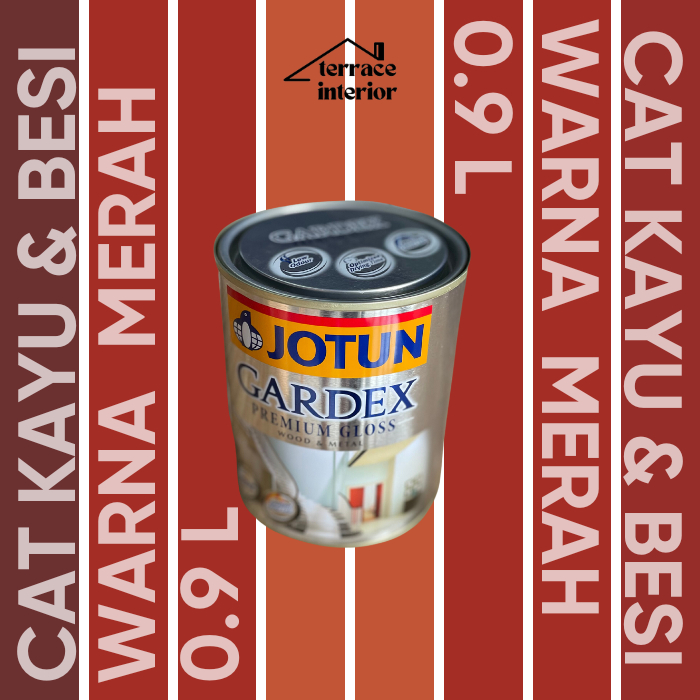 Cat Kayu & Besi Gardex Warna Merah Premium Gloss Jotun 0.9 L