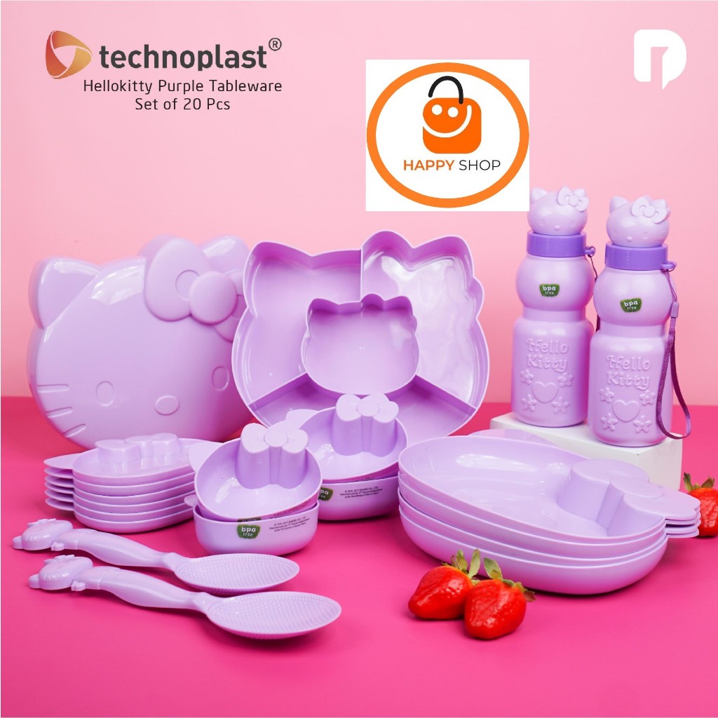 Technoplast Hello Kitty Tableware Set of 20 Pcs Purple New