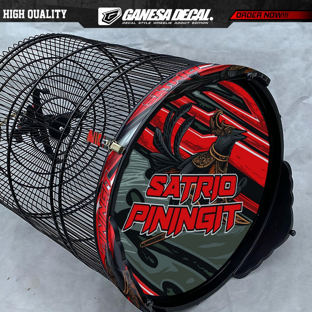 Stiker Decal Sangkar Burung Murai Kacer Tebok Bulat - Sticker Dekal Sangkar Murai Variasi Desain Sat