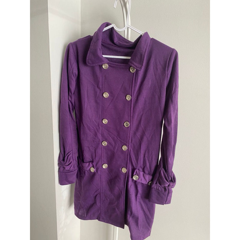 Preloved Coat Ungu | Purple Coat | Cardigan Ungu