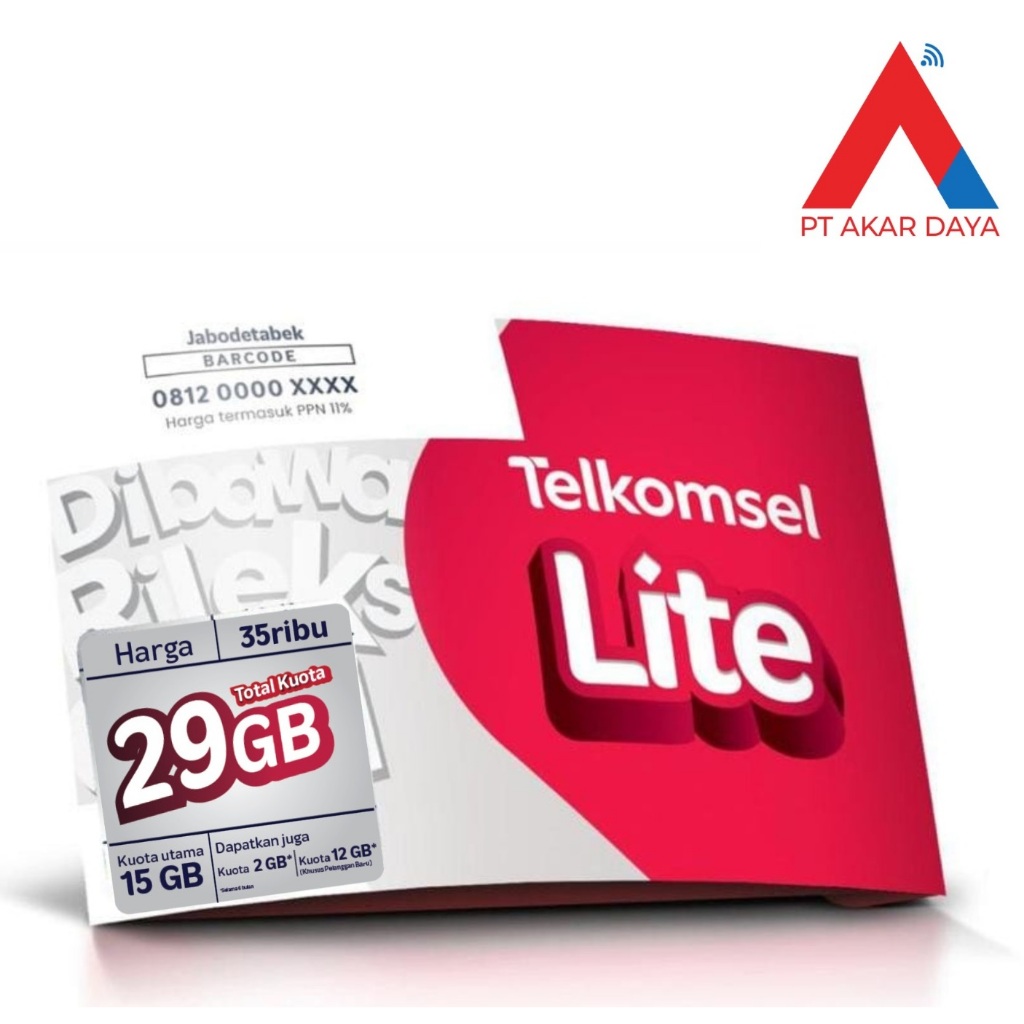 (BACA DESKRIPSI) New Kartu Perdana Telkomsel Lite Kuota 15GB + 2GB  (Mitra Resmi Telkomsel)