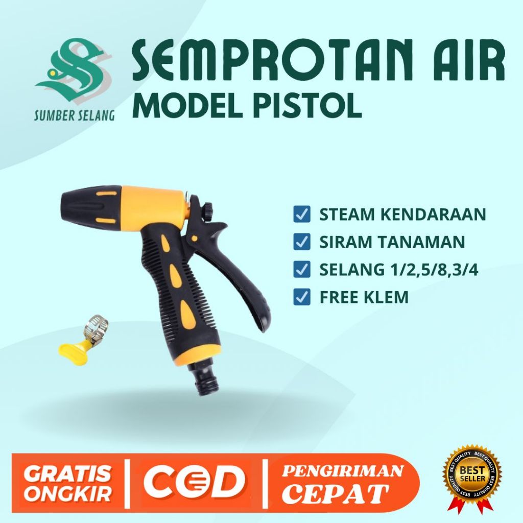 SUMBER SELANG - SEMPROTAN AIR MODEL PISTOL NOZLE SPRAY WATER GUN