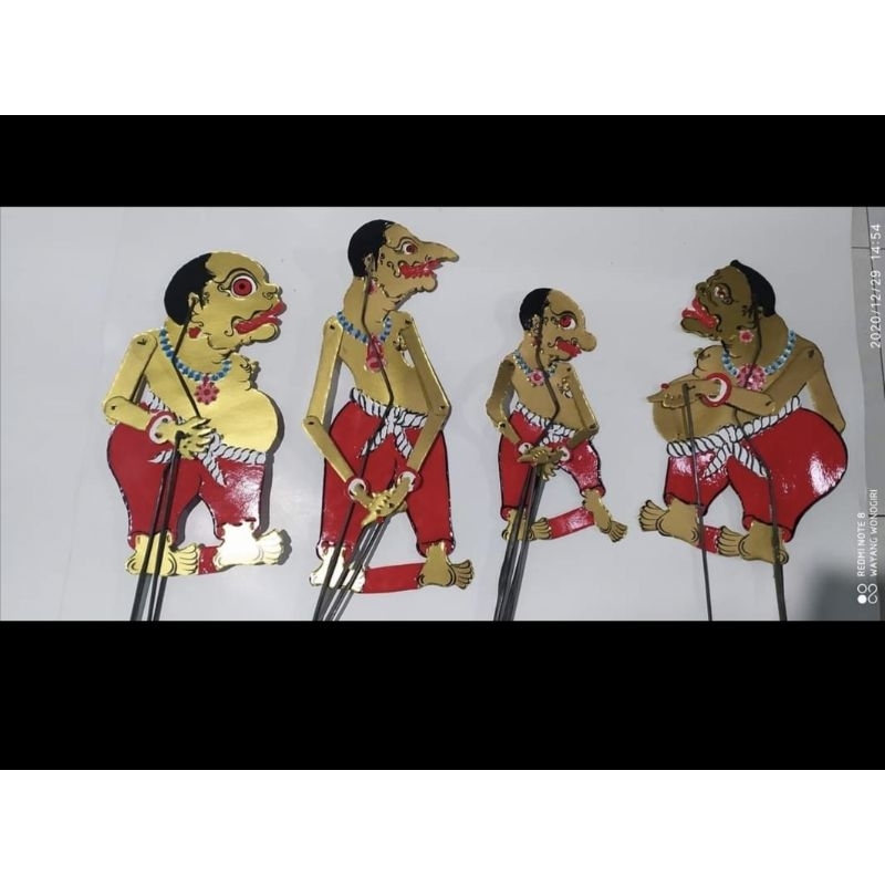 WAYANG kertas Punokawan KOLOR  Semar Gareng Petruk Bagong