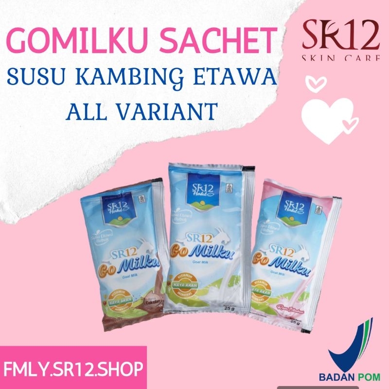 

SR12 Go Milku Kemasan Sachet Varian Coklat, strawbery, vanila susu kambing