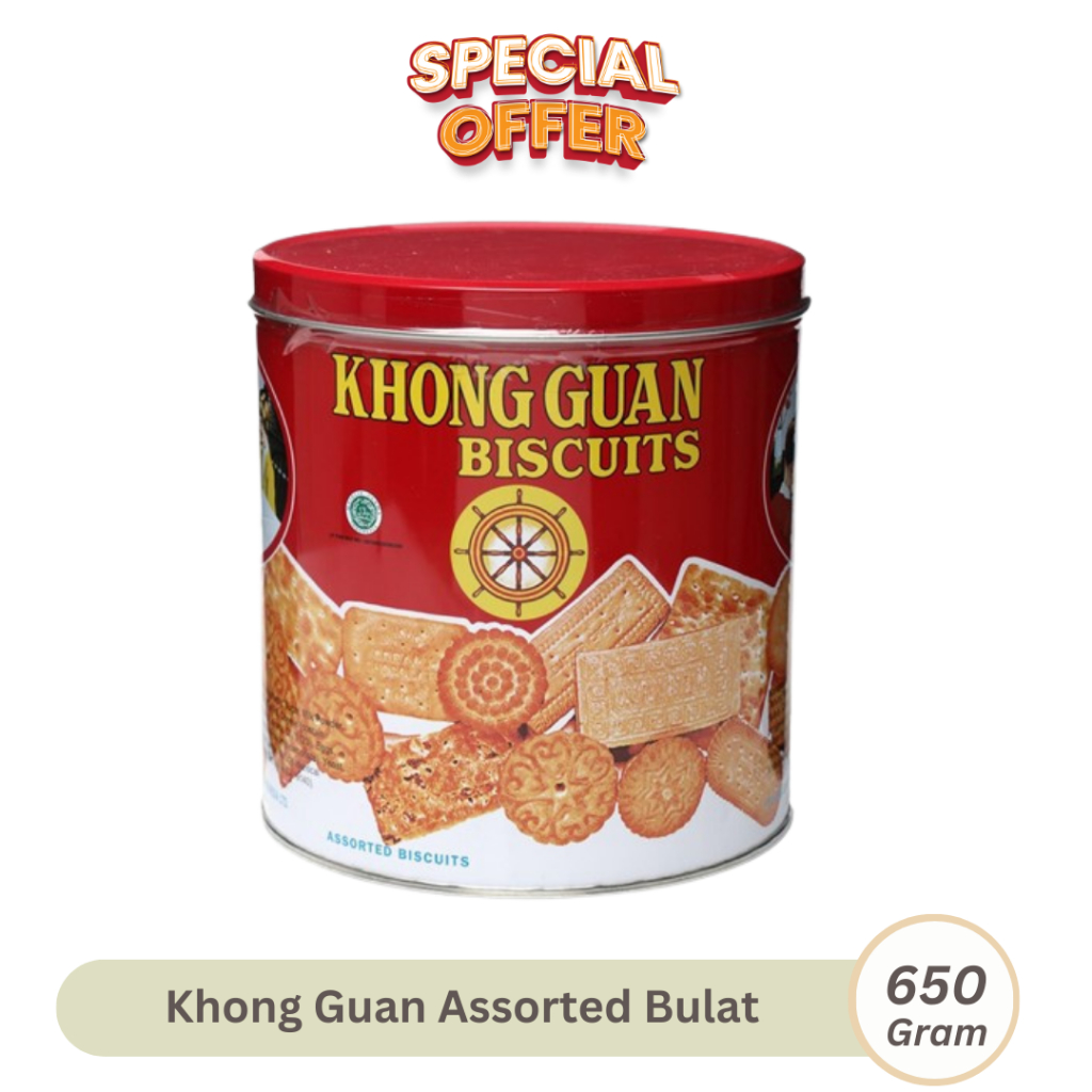 

Khong Guan 650 kaleng bulat merah red mini biskuit biscuits Lebaran