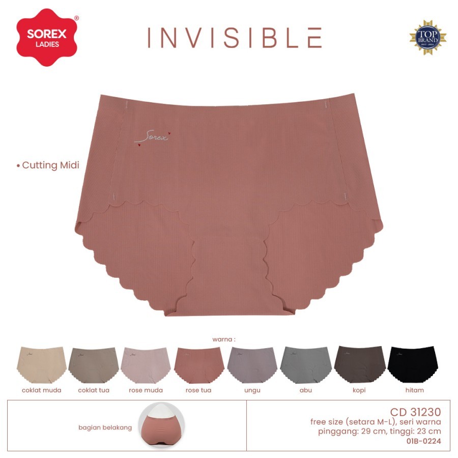 cd invisibe celana dalam wanita sorex 31230 31231 seamless salur