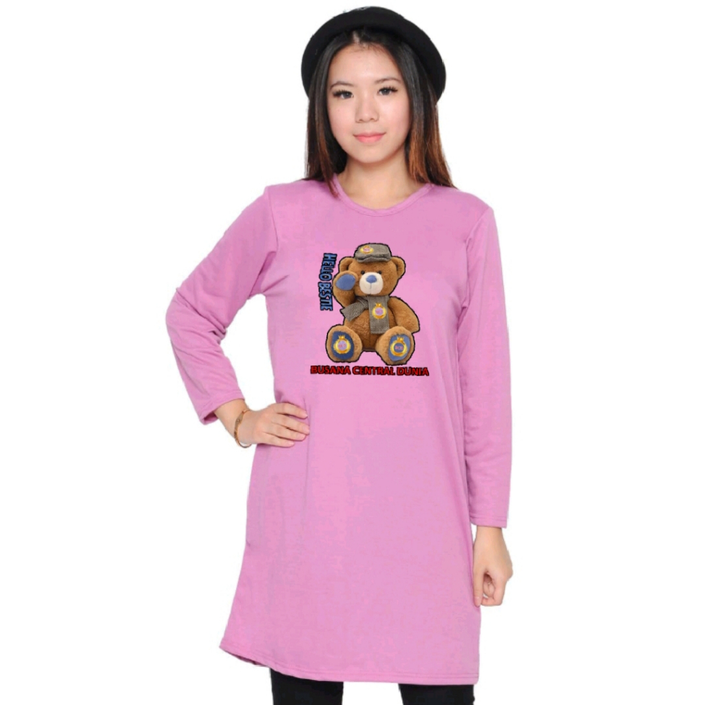 KB189 TUNIK BERUANG HELLO BESTIE UKURAN M SAMPAI 2XL TUNIK LUCU CANTIK IMUT CUTE ANIMAL HEWAN LUCU
