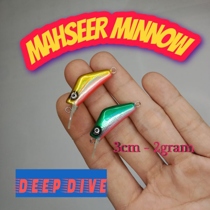 Micro Minnow Deep Dive / Mahseer Minnow, umpan casting mahseer, lure ultralight