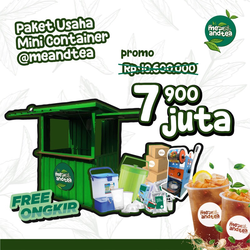 [Gratis Ongkos Pengiriman] Paket Usaha Es Teh Me and tea (Paket Booth Mini Container)