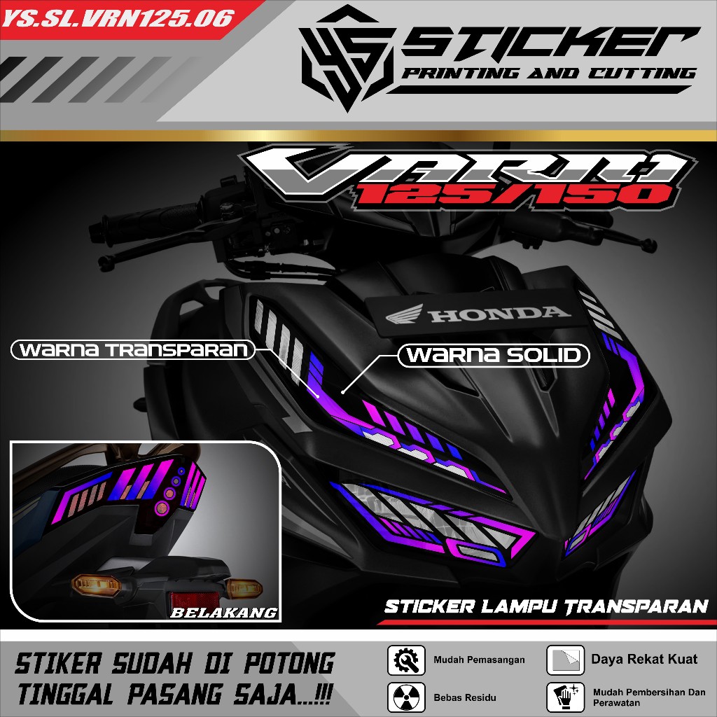STIKER Alis lampu VARIO NEW 125 GEN-1 & GEN-2 - variasi lampu keren terbaru stiker custom alis vario