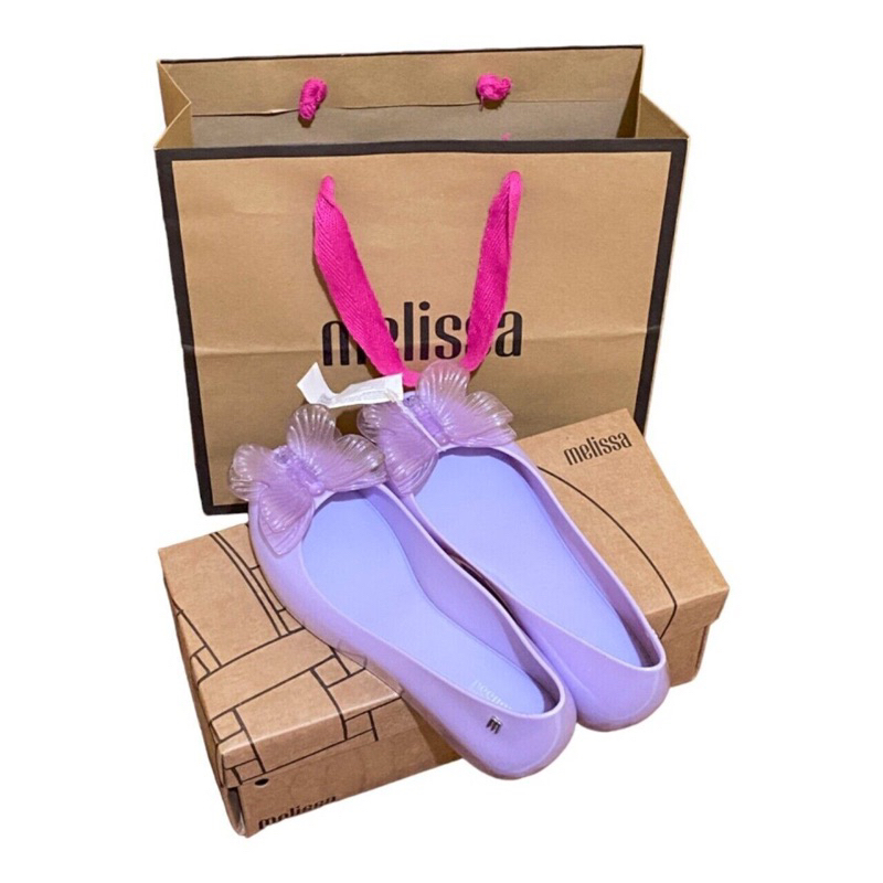 NEW & ORIGINAL Melissa Flat Shoes ULTRAGIRL FLY II Purple Butterfly Sale asli store Thai
