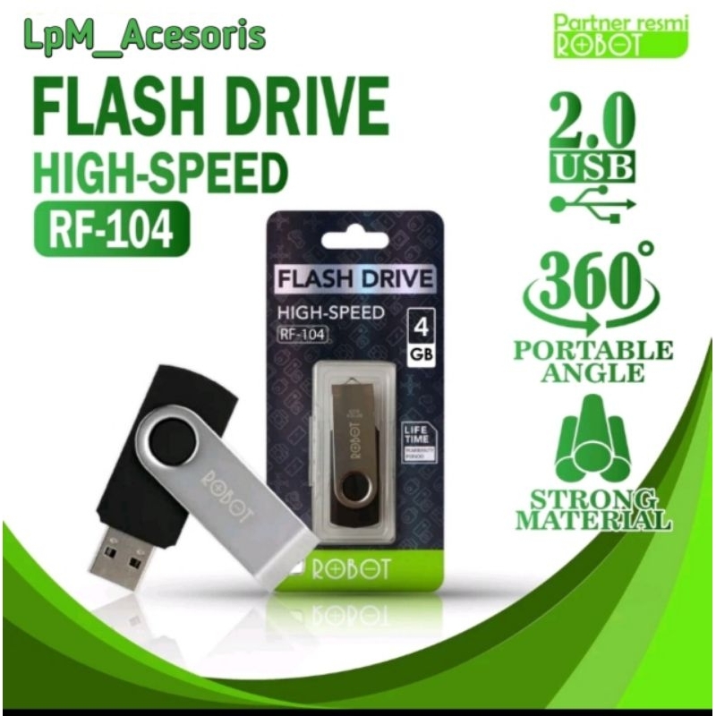 Promo Flashdisk Robot 4GB  USB 2.0 Original /Flashdisk Robot RF104 4GB