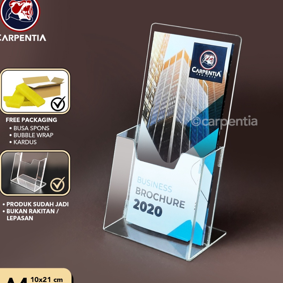 

MEGA SALE Brochure Holder AcrylicTempat Brosur Akrilik 13 A4 Tipe A Bening