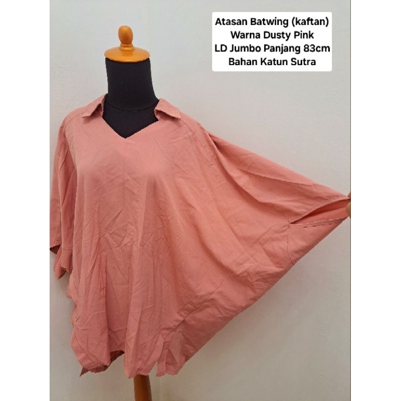 Atasan Batwing (kaftan) Warna Dusty Pink