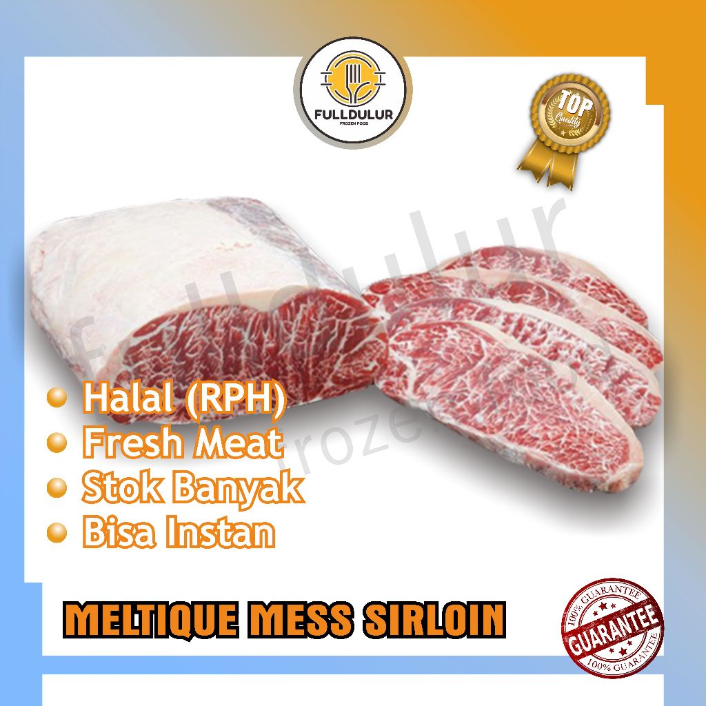 

Fulldulur Meltique Mess Sirloin Daging Sapi 1000g Satu Kilo Halal Higienis Segar Bandung Teak Grill Meat Beef Kualitas Premium Murah