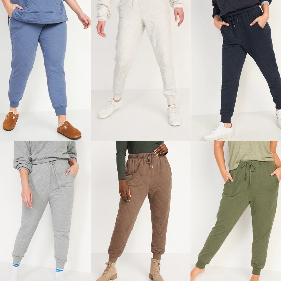 Pasti Spesial  OLD NAVY Celana Jogger Wanita HighWaist Quilted  424