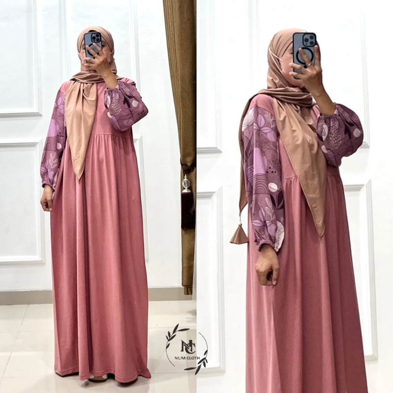 Freya dress daily kaos maxi gamis nyaman motif
