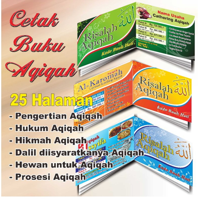 Cetak Buku Risalah Aqiqah usaha cathering
