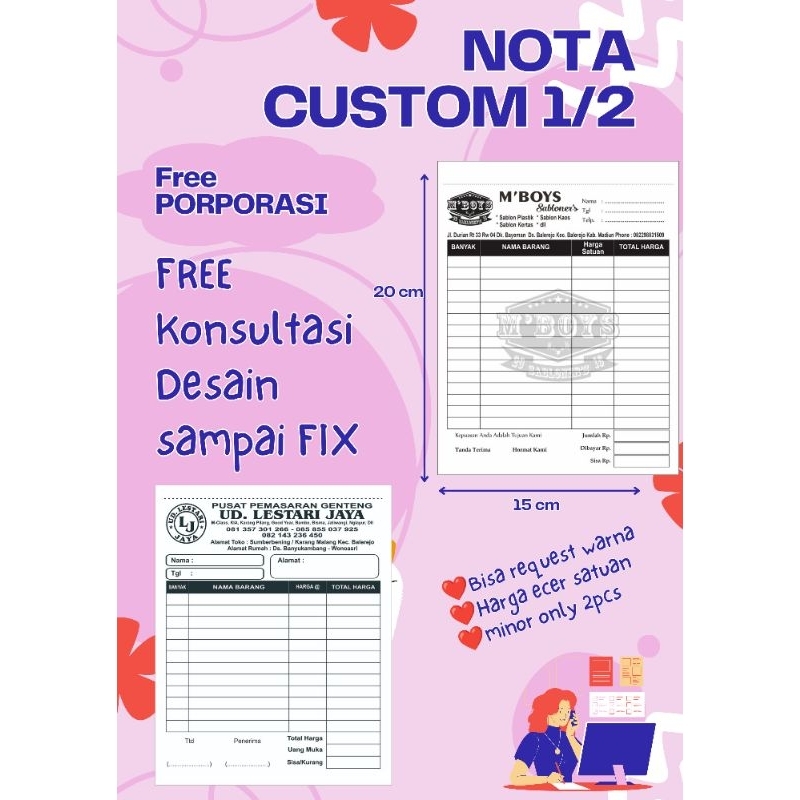 

Nota Custom 1/2 FREE DESAIN-FREE PORPORASI