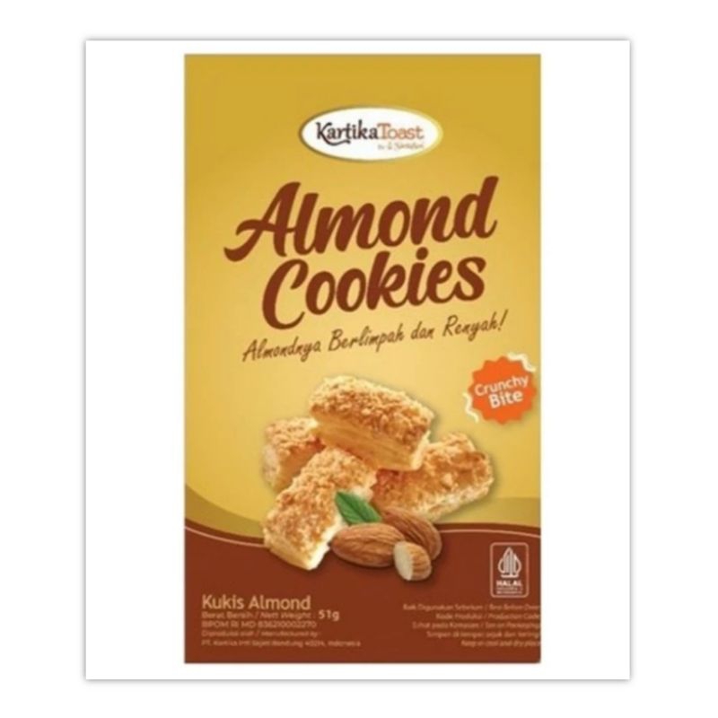 

Kartika Toast Almond Cookies 51 gr Kue Biskuit Cemilan