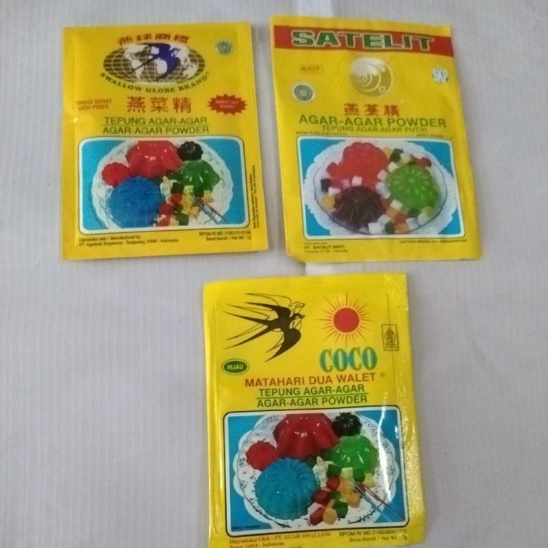 

Agar-agar tepung 5gr isi 1sachet(random)