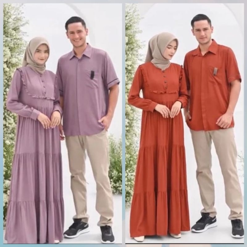 (NEW) Baju Gamis Dress Couple Busui Koko Pasangan Lebaran Kondangan Nikahan Wanita Syari Pria Mama P