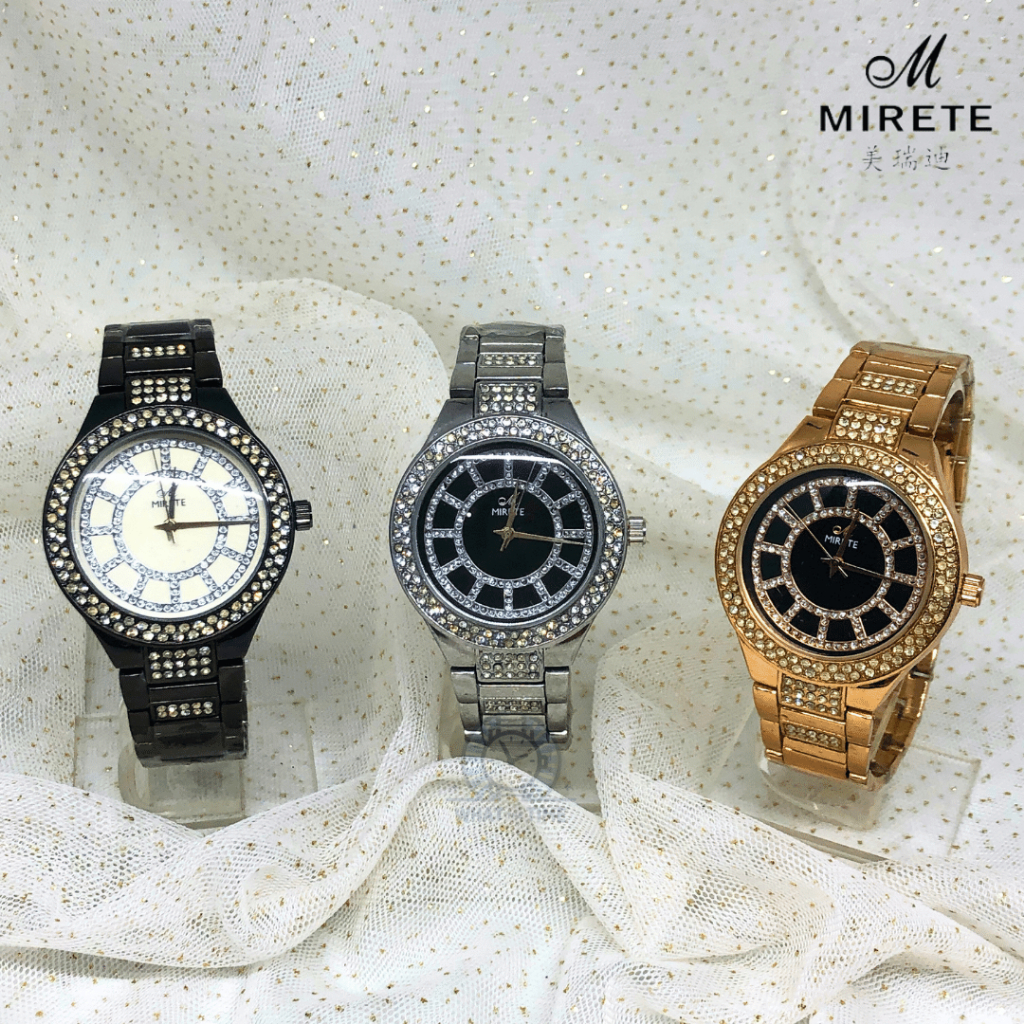 WTT Jam Tangan Mirete Original Wanita Rantai Permata Roda