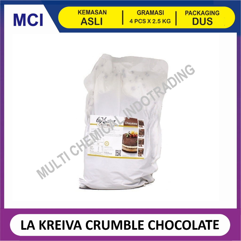 

CHOCOLATE COKELAT - LA KREIVA CRUMBLE FINE TOPPING 2.5KG - 1 DUS 4 PCS