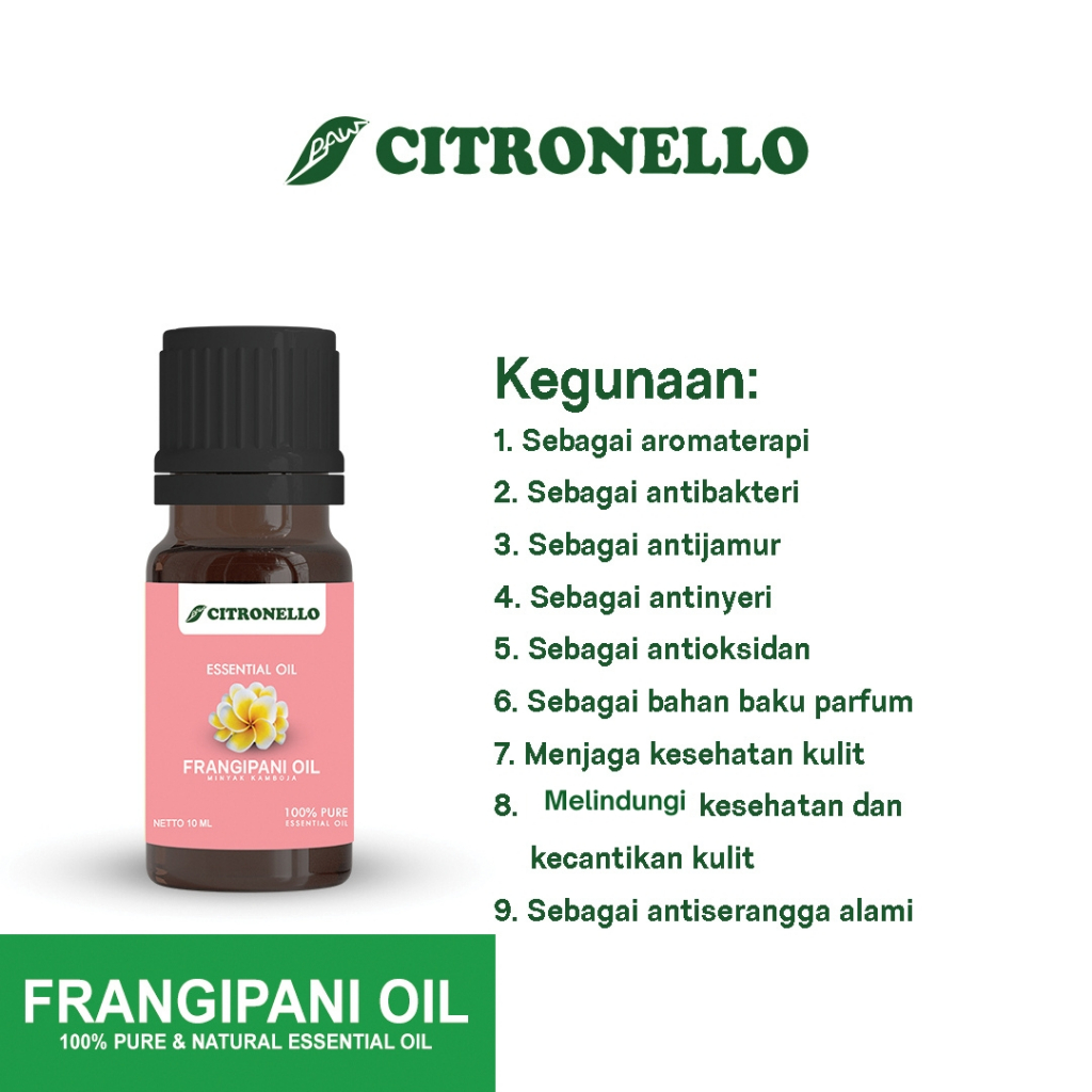 Frangipani Oil 100% Pure & Natural Essential Oil