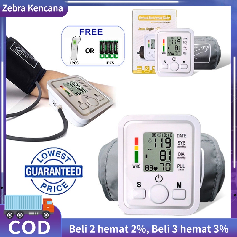 Tensimeter Digital Taff Omicron Alat Tensi Darah Pengukur Tekanan Darah Blood Pressure Monitor Sphygmomanometer free Tensi suhu / Battery 1pcs