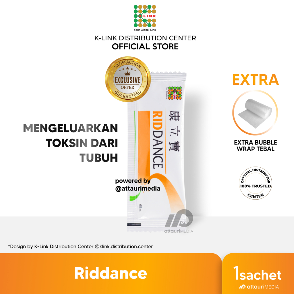 [EXCLUSIVE] Riddance Original K-Link (1 Sachet) Riden Detox Detoksifikasi Pembersih Darah Membuang R