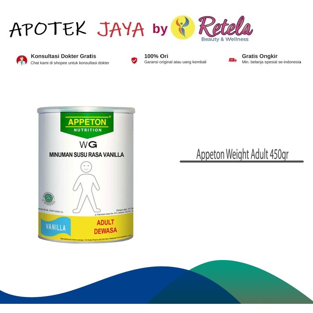 

Appeton Weight Gain Adult 450gr Dewasa