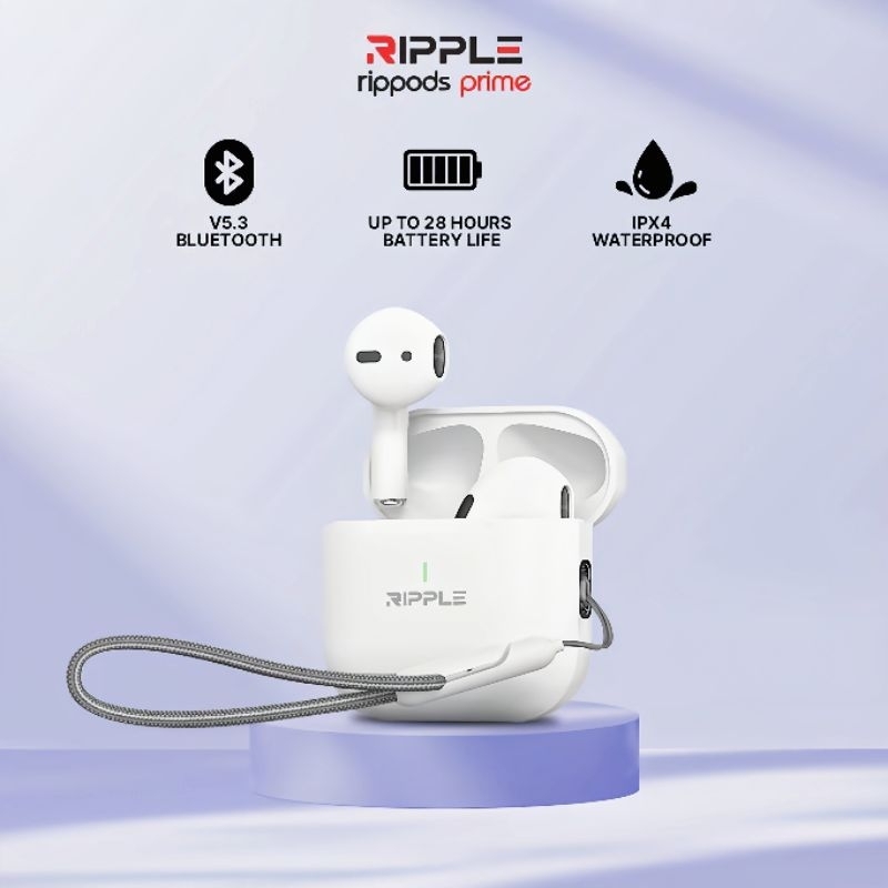 Ripple Rippods Prime TWS HandsFree Bluetooth Earphone dengan Cord Headset High Quality