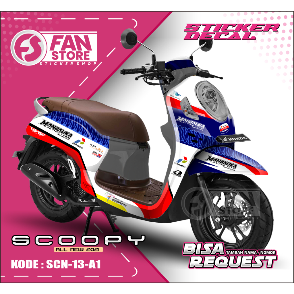 Decal Sticker Scoopy 2021 Full Body - Decal Scoopy Prestige Mandalika - KODE SCN
