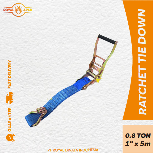 Ratchet Tie Down 1" X 5m / Cargo Belt 0.8 Ton / Tali Pengikat Barang