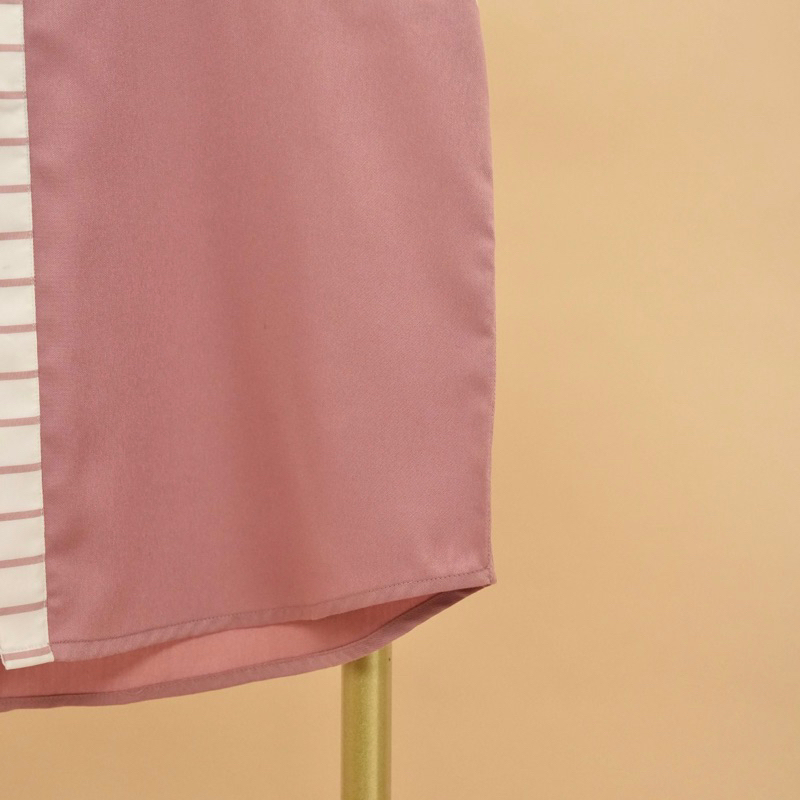 RJ6 Kemeja Cowok Batik M1141 Tangan Pendek Dusty Pink