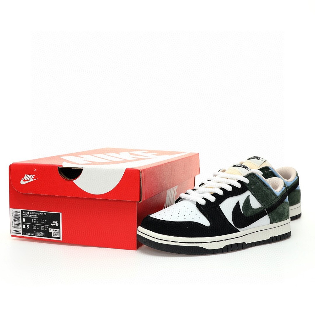 Nike SB Dunk Low White/Black/Green Edition