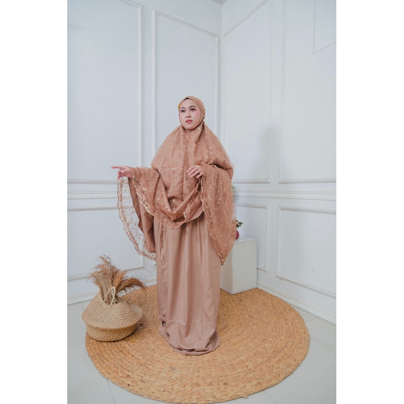 MUKENA BRUKAT FULL - MUKENA JUMBO-MUKENA  DEWASA TERBESTSELLER 2in1Mukena -Dewasa Dayli Brukat Mewah