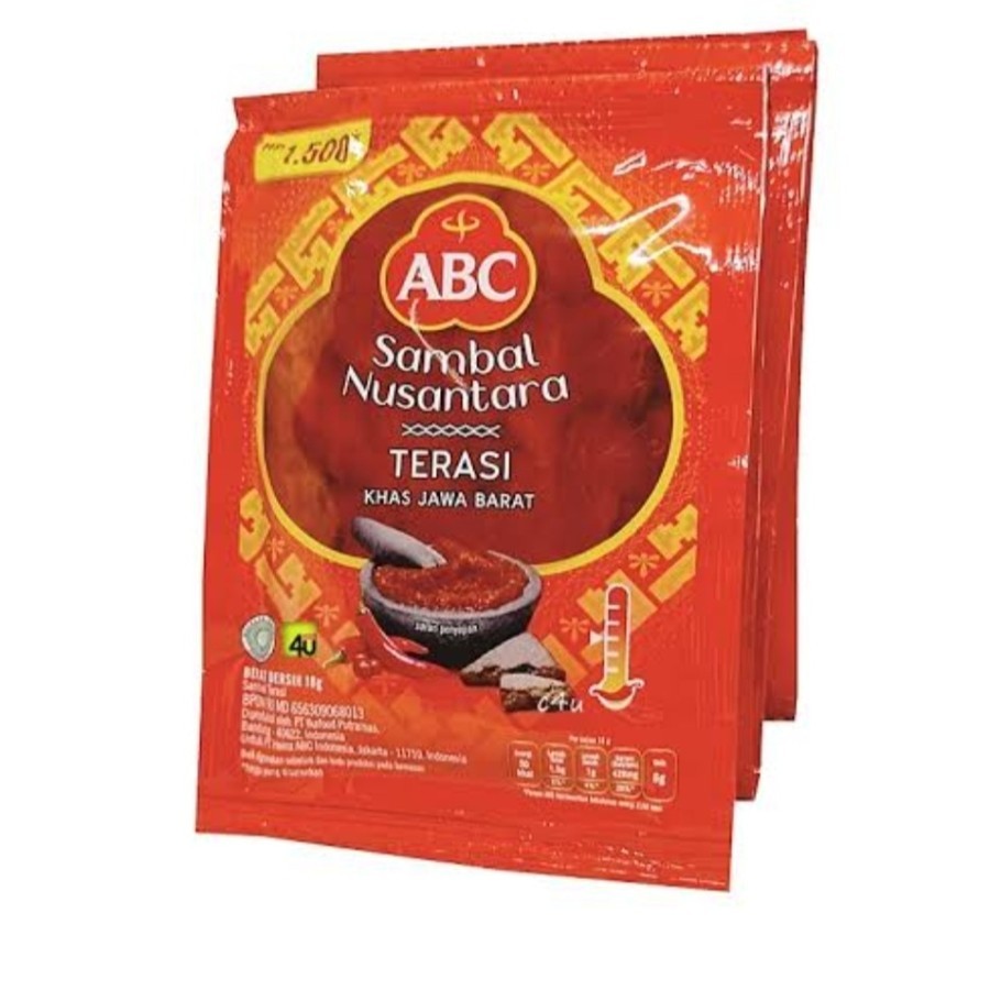 

Sambal Terasi ABC 20 gr ( isi 10 sac )