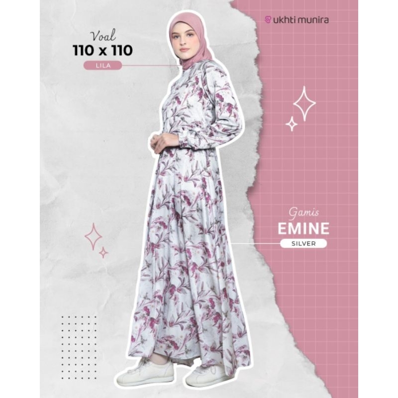 EMINE GAMIS UKHTI TERBARU GAMIS RUBY SILK PREMIUM MOTIF BUNGA CANTIK GAMIS LEBARAN 2024